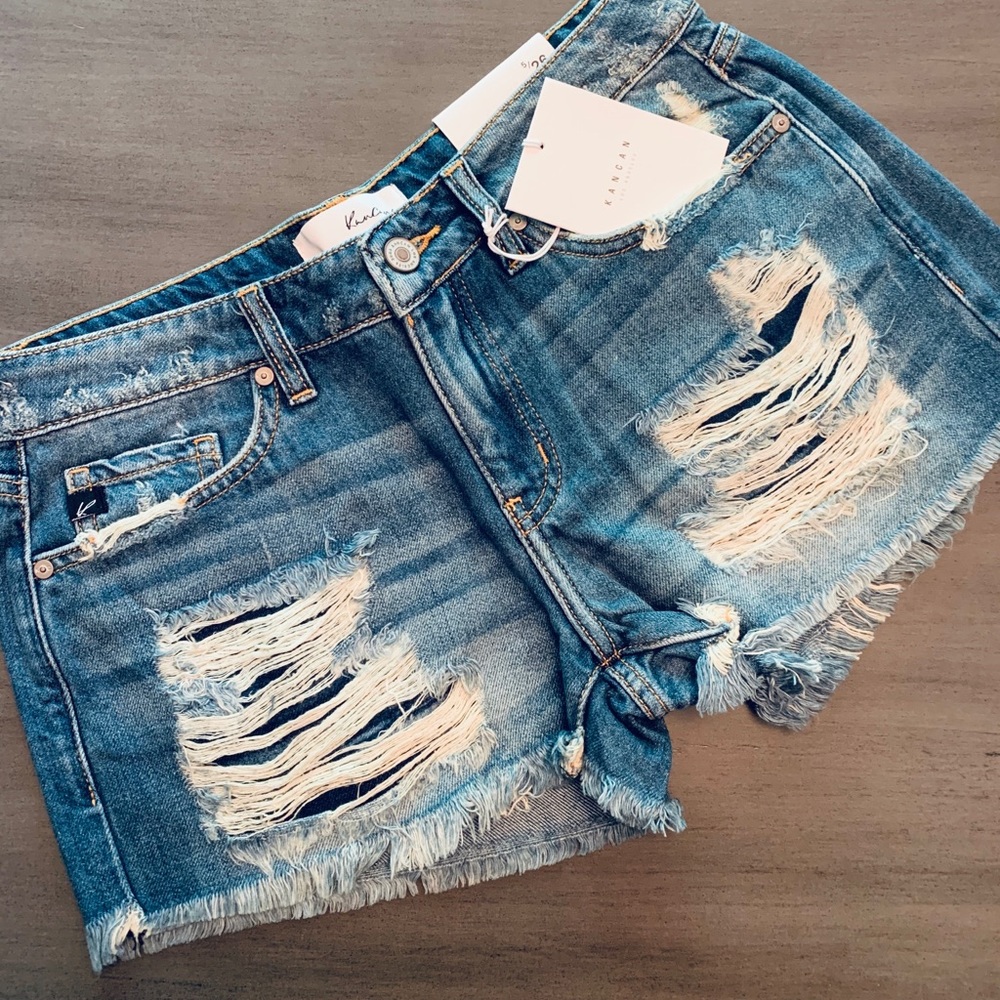 KanCan destructed denim shorts